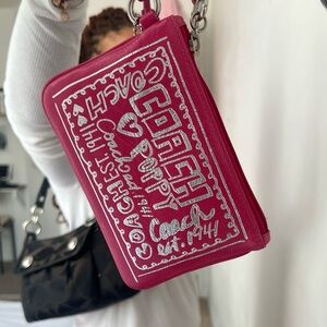 Coach Retro Poppy Graffiti Wristlet